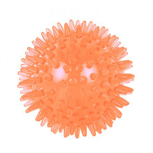 Hondenballen voor honden die graag kauwen, piepende hondenballen met nopjes, stimulerend kauwgedrag, interactieve hondenbal, oranje, 5 cm