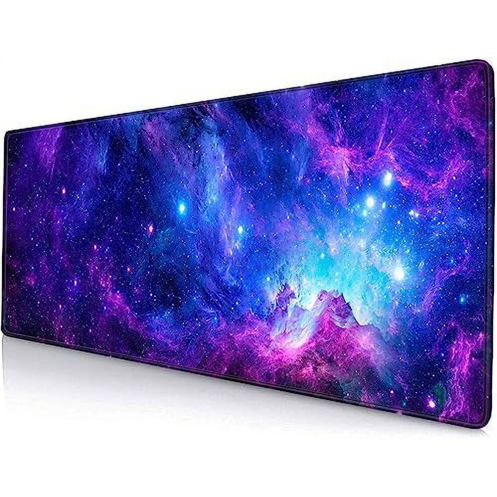 Galaxy Gaming Mouse Pad 31.5X11.8", Stitched Edges, Non-Slip Base – Compatible With All Mice & Keyboards Purple 9402001888235