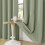 Cortinas opacas 100% na cor verde-sálvia, 52x45 polegadas (132x114 cm), 2 painéis, com ilhós, isolamento térmico e acústico – compatíveis com 6