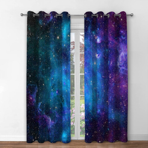 Κουρτίνες συσκότισης Galaxy – Σχέδιο Nebula Starry Sky, Κουρτίνες με ροδάκια για παιδικό 1