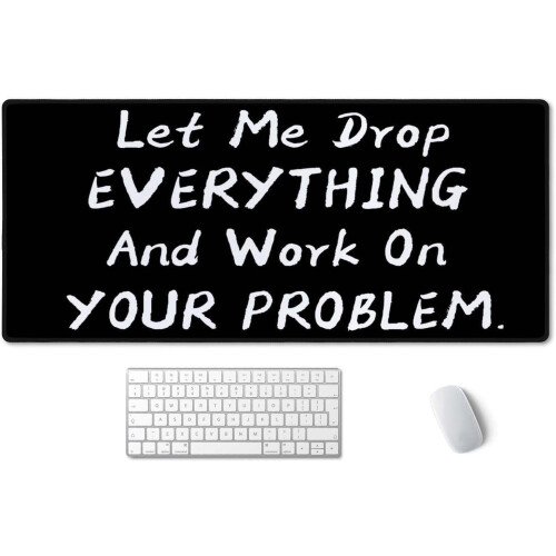 Πατάκι γραφείου με αστεία λόγια, 35,5"x15,7" XXL για gaming ποντίκι με αντιολισθητική βάση