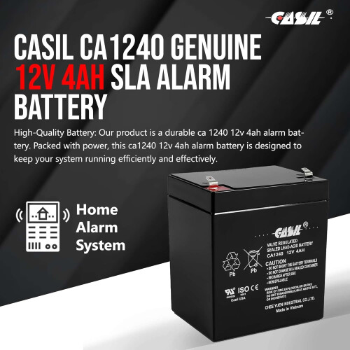 CA-1240 12V 4AH Solex BD124 Alarm Back Up DSC Security Panel Replace 1