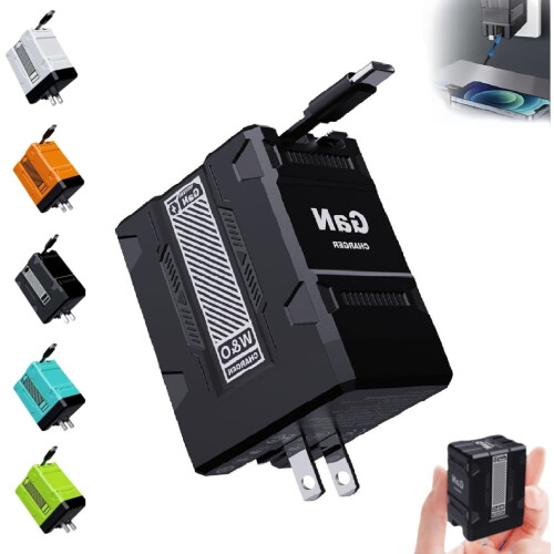 Γρήγορος φορτιστής 120W 2 σε 1 με αναδιπλούμενο πτυσσόμενο βύσμα