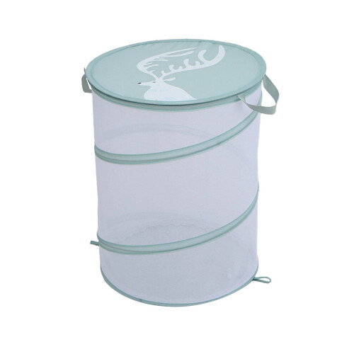 Foldable Mesh Laundry Basket – Green, 45x35cm 1