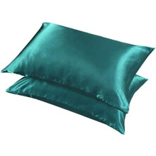 Örngott i satin, queen size för hår och hud, blågrönt sidenörngott i satin, svalkande örngott i satin med kuvertförslutning, 20x30 tum