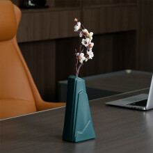 Vaso per fiori in plastica effetto smalto - Vaso decorativo per soggiorno, mobile TV e composizioni di fiori secchi, 24,5 x 12,8 cm