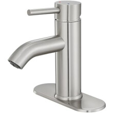 Brushed Gold Vessel Sink Faucet, Single-Hole Tall Bathroom