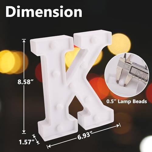 Letra K luminosa LED – Letrero de plástico a pilas 1