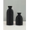 Matte Black Ribbed Vase Set 2 Sizes 3