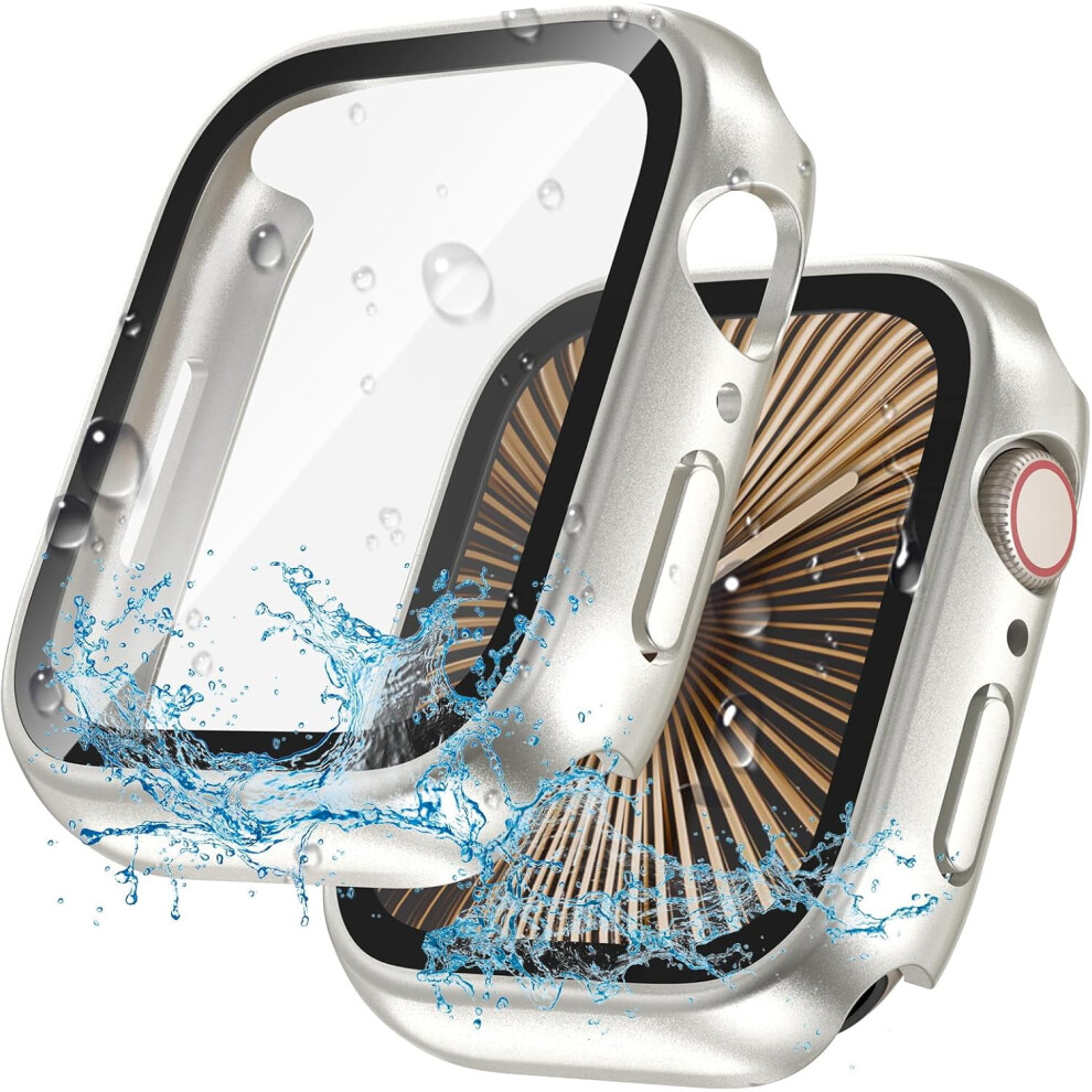 Xihama 2-In-1 Waterproof Case & Screen Protector For Apple Watch 40/41/42/46Mm, Series 4/5/6/Se/Se 2Nd Gen – Tempered Glass + Pc Bumper 9181073110436