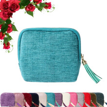 Estojo de viagem dobrável e portátil para joias com zíper e tassel, em veludo macio, com 5 compartimentos para pulseiras – compatível com todos