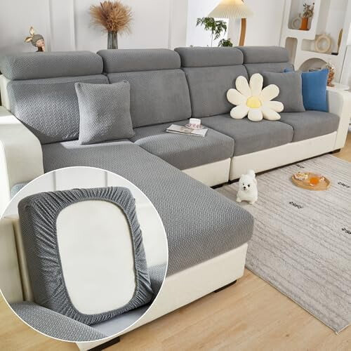 Stretchputetrekk til sofa, polyester-spandex, pakke med 2