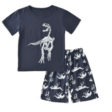 Dinosaurier-Shorts-Set für Kleinkinder, Jungen, Kinder, Baby-Jungen, Cartoon-Dinosaurier-Oberteile, Shorts-Outfits, Sommerkleidung für 1-6 Jahre