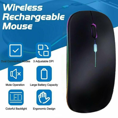 Mouse optic wireless Bluetooth cu lumină RGB 1