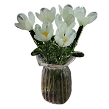 Mini bouquet de fleurs en verre soufflé à la main avec vase