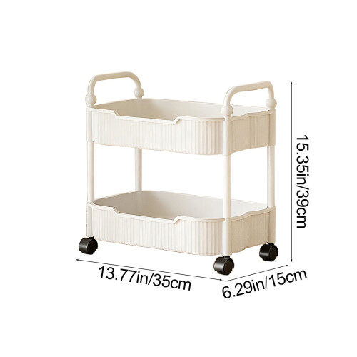 Carrello da cucina con braccioli, organizer mobile a 3 livelli 2