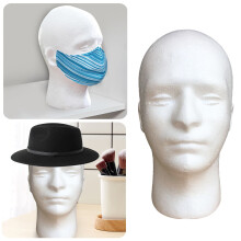 Mortilo Hair Care Manechin masculin din polistiren, model de cap de manechin, perucă din spumă, ochelari de păr, afișare sănătate și