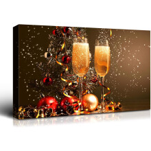 Groot kerstcanvas wanddecoratie - Kerstmanontwerp (zonder lijst)