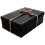 Caja de regalo rectangular plegable negra con tapa y cinta. 5