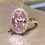 Roze eivormige ring met strasssteentjes, damesmaat 5-11 6