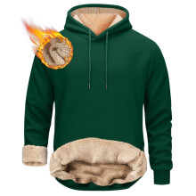 Heren Henley-trui met capuchon, warme wollen fluwelen trui, lange mouwen, herfst/winter, maten M-5XL, geschikt voor alle seizoenen.