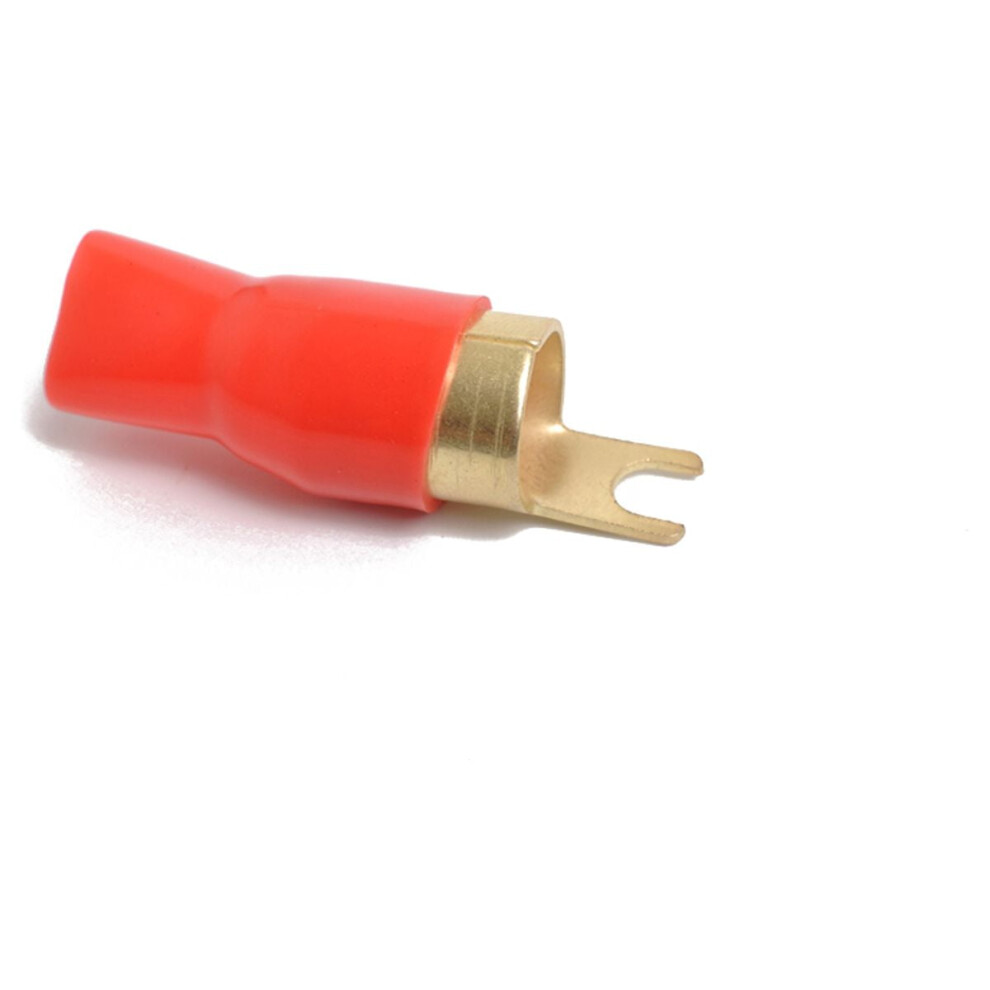 Crimp Connectors For Connecting Speaker Wire Plated 0 Gauge Spade Terminal 1 Pair Boots 9181073113154
