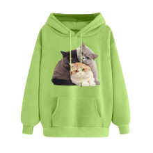 Sweat à capuche vert à manches longues et cordon de serrage pour femme, coupe ample et décontractée, cadeau idéal pour la Saint-Valentin.