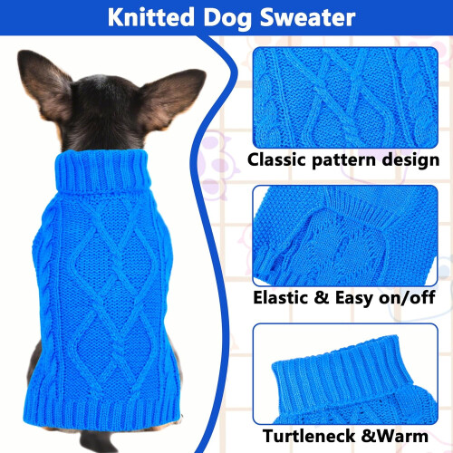 Pull à col roulé tricoté pour petits chiens 2