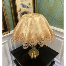 Dust Proof Cover for Desk Lamp Jacquard Tablecloth Macrame Lace Round Doily Table Topper Decoration Home Dresser Scarf and Table Centerpiece
