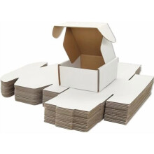 Small White Shipping Boxes (4x4x2"), 25-Pack Corrugated Mailers for Small Business, Crafts, Gifts – Compatible with USPS, UPS
