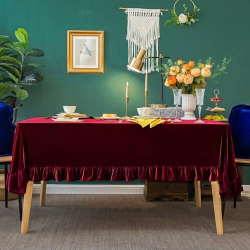 Velvet Rectangle Tablecloth 52x70 in 2