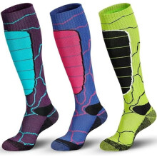 Calcetines de esquí de lana merino, calcetines para clima frío para snowboard, nieve, invierno, calcetines térmicos hasta la rodilla, caza