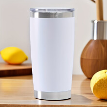 EASTIN 20oz Edelstahl-Reisebecher mit transparentem Deckel – Doppelwandig vakuumisoliert, BPA-frei, spülmaschinenfest, kompatibel mit allen