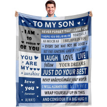 Inspirierende 127 x 152 cm große Decke als Geschenk für den Sohn – Geburtstag, Weihnachten, Schulabschluss, Valentinstag, Hochzeit – Für alle