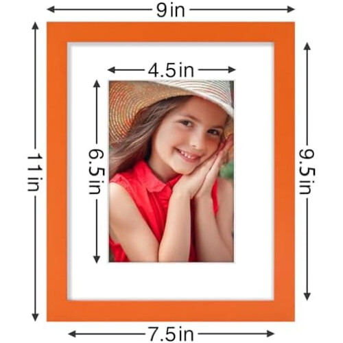 8x10 Picture Frames Set of 9 Engineered Wood Orange 2