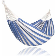 Outdoor hammock blue white stripes two person
