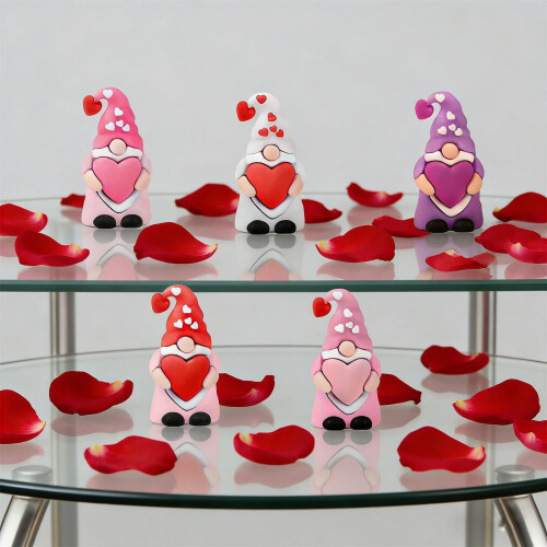 Valentine's Day Love Dwarf Ornament Pink Desktop Decoration 1