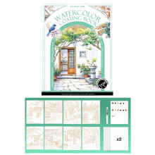 Draagbare aquarelset met 12 kleuren penselen en mini-aquarelpenselen.
