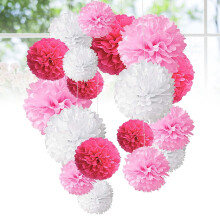 Conjunto de bolas de papel rosa em formato de favo de mel da Worgeous para decoração de festas. Disponível em 8, 10 e 12 polegadas. Cores