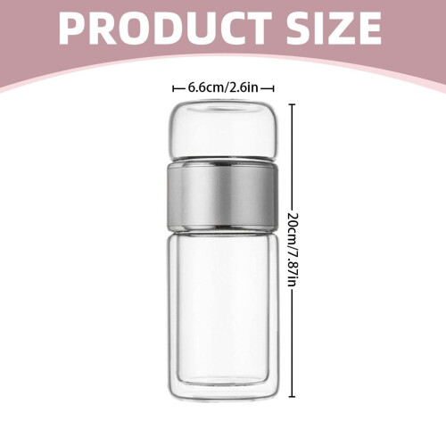 Doppelwandige Glas-Tee-Ei-Flasche, 355 ml 2
