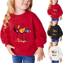 Unisex Barn Hjärttryckt Sweatshirt Pojkar Flickor Höst Vinter Långärmad Topp Rundkrage Sweatshirts Storlekar 2-9