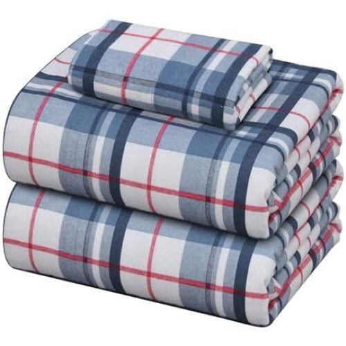 Σετ σεντόνια Flannel Twin XL – Μαλακό διπλά βουρτσισμένο βαμβάκι, με βαθιές τσέπες έως