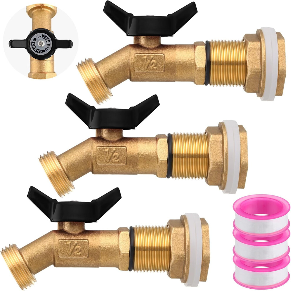 Brass Rain Barrel Spigot Kit With Bulkhead Fitting, Quarter-Turn Ball Valve Â Compatible With Aquariums, Water Tanks, Tubs, Pools 9485826273394