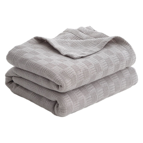 Gray Cotton Cooling Blanket, Queen - Cooling, Lightweight, Breathable 1