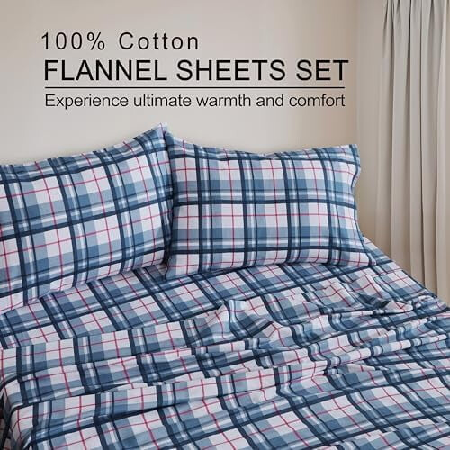 Cal King Flannel Sheet Set 4-Piece Deep Pocket 2