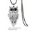 Colar longo vintage feminino com pingente de coruja e strass 5