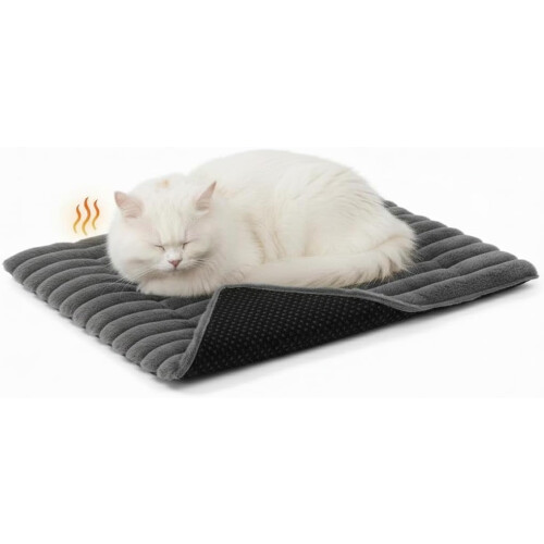 Tapete térmico autoaquecido para animais de estimação, cinza, 89 x 56 cm (35 x 22 polegadas)