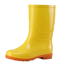 Rainshoes Men's Women's Rain Boots Summer Wear-resistant Shoes Outdoor Garden Water Shoes Rain Boots Yellow Size 7