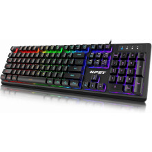 Tastiera da gioco cablata K10 con RGB, resistente agli schizzi