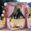 White & Champagne Sheer Wedding Arch Drape Set (2 pcs) 5